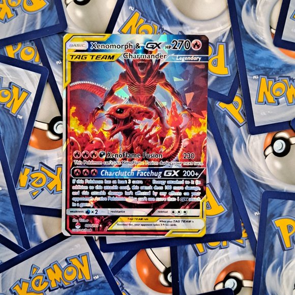 Charmander And Xenomorph Tag Team Pokemon Card - Picture 3 of 8